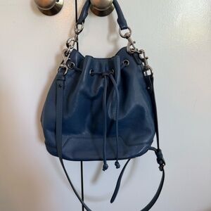 Rebecca Minkoff leather bucket bag in nautical blue